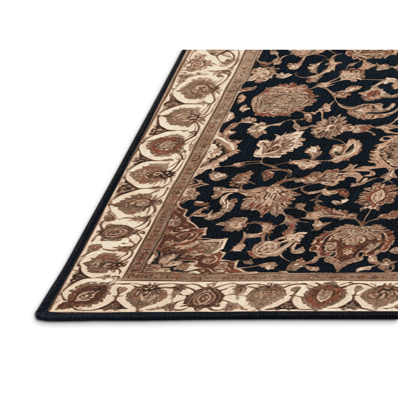 Machine Washable Persian Brown Area Rug, Square 3'