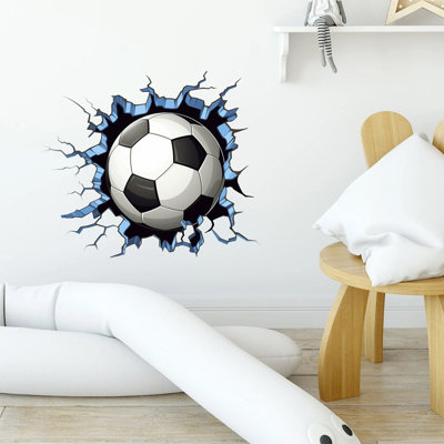 Kbndieu Wall Breaking Effect Football Patterns Stickers Wall Stickers Suit for Doors Windows and Walls Football Fan Atmospheres Decoration
