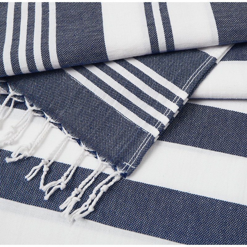 Oceanfront Resort Salty Stripe Beach Towel Set, Blue