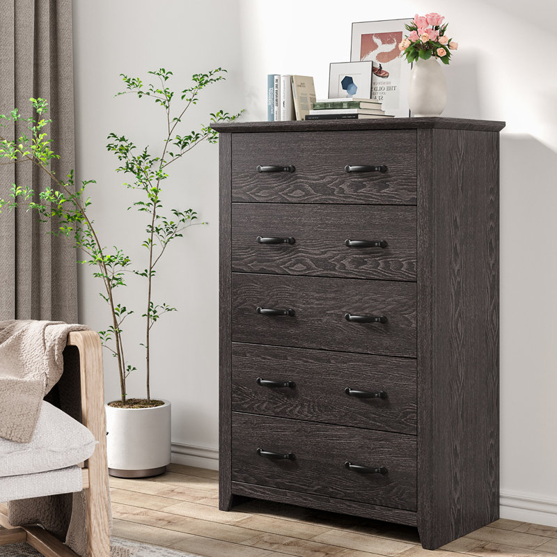 Airlee 31'' W 5 - Drawer Dresser, Dark Gray
