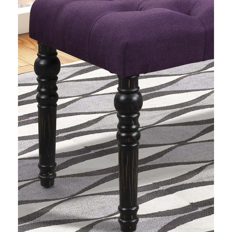 Brookwood Polyester Blend Upholstered Bench, Purple