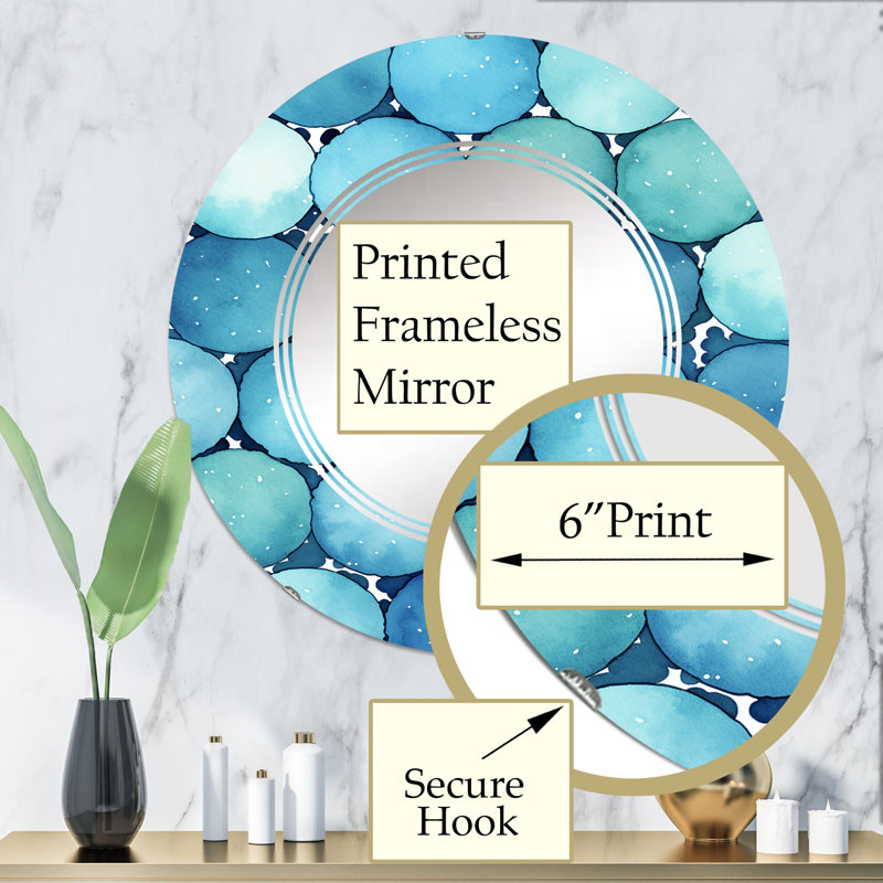 Leucas - Miroir mural moderne rond, 32 po x 32 po