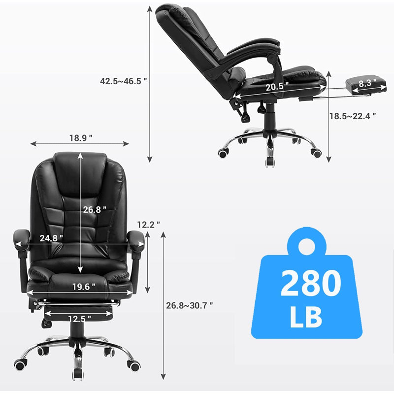 Fauteuil de bureau ergonomique Kanilah, Noir