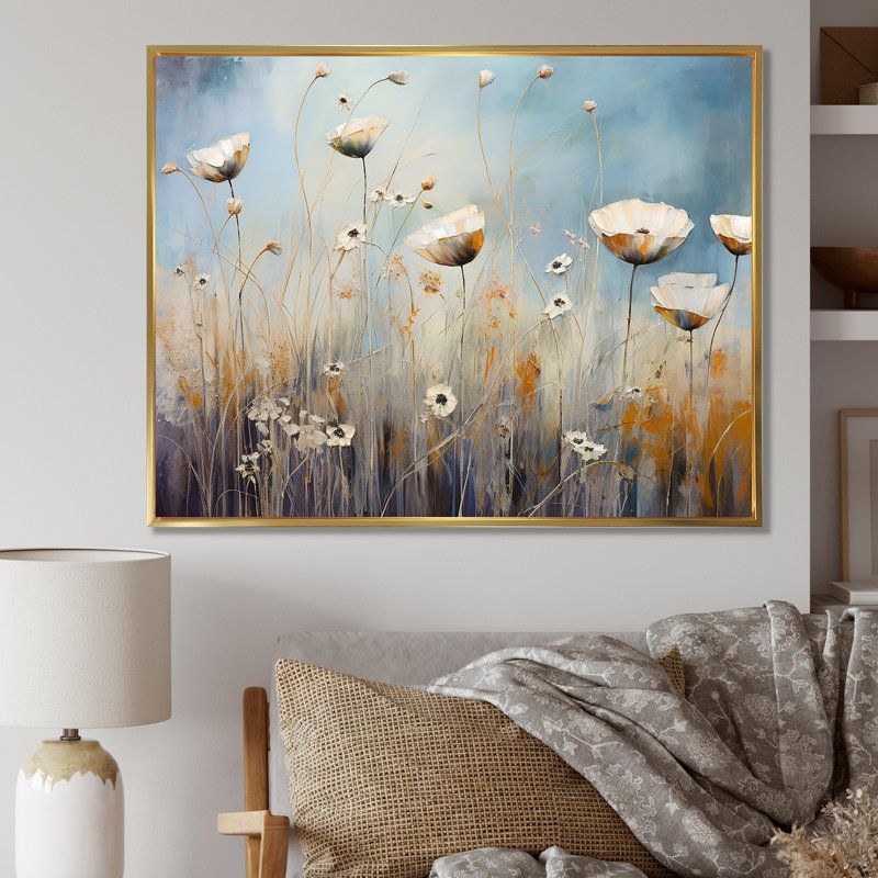 Scerene Wildflowers In Bloom V sur impression sur toile, Cadre photo noir, H 12 po x l 20 po
