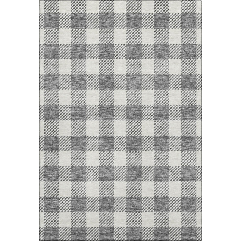 Premium Machine Washable Prisco Gray Rug, Rectangle 10' x 14'