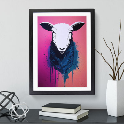 Splashed Sheep No.3 Abstract - Framed Print