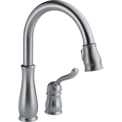 Leland Brushed Nickel Bar Sink Faucet with Pull Down Sprayer, Modern Single Hole Prep Sink Faucet, Single Handle, Arctic Stainless
