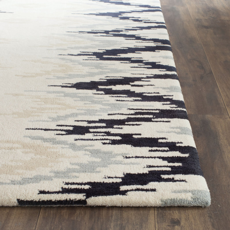 Eure Hand Tufted Wool And Viscose Ikat Rug, Rectangle 7'6" x 9'6"