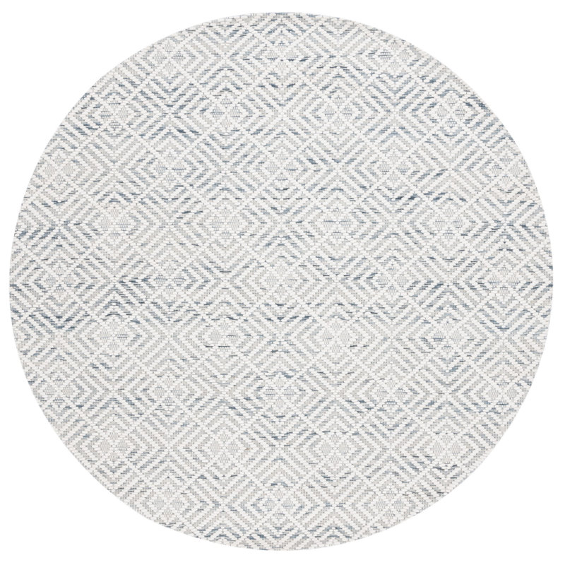 Demekia Hand Woven Performance Geometric Rug, Round 6'