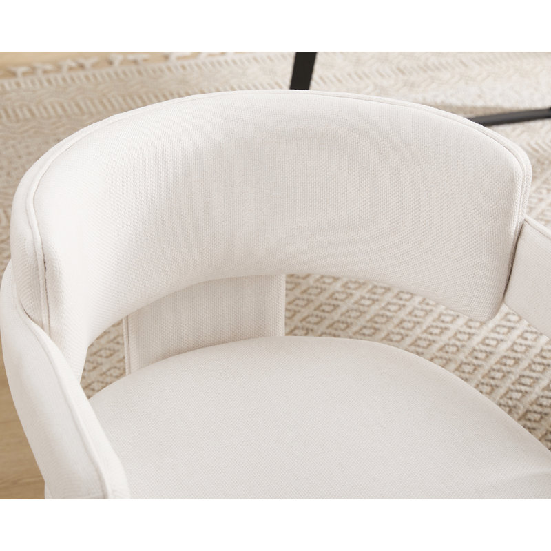 Modern Rectangular Dining Set With Upholstered Chairs With Backrest And Armrest, Brown, White, 5 Pieces: Table, 4 Chairs
