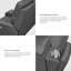 Fauteuil inclinable électrique double en cuir véritable 44 po avec porte-gobelets escamotables et port USB intégré-1192122587
