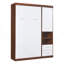 Lit escamotable simple avec armoire murale, blanc