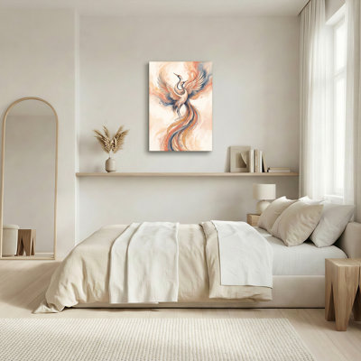 Ensemble de 1 tableau sur toile représentant une grue phénix