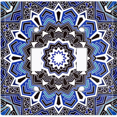 Patterned 2 - Gang Toggle Light Switch Standard Wall Plate