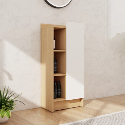 Armoire latérale autoportante 16 po avec porte à fermeture douce et 4 tablettes