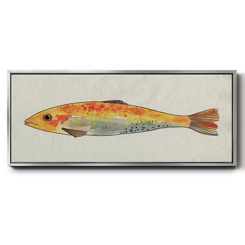 Poisson fantaisiste II - toile encadrée, H 8 po x l 20 po