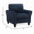 Elon Club Chair with Black Feet, Rolled Arms Design, Blue Chenille