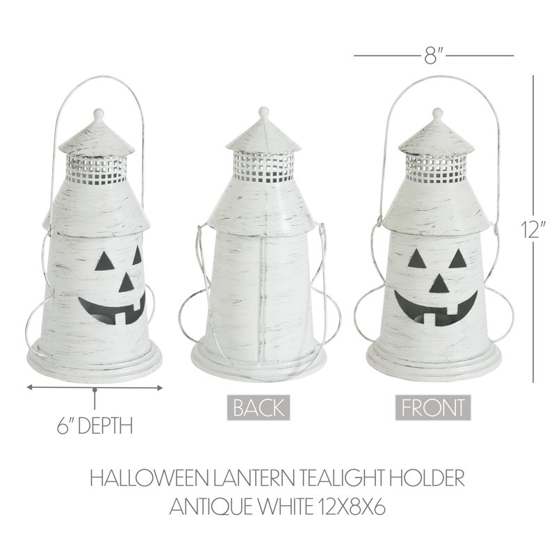 Halloween Lantern Tealight Holder 12x8x6, Cream