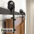 Black Rustic Arrow Design Non-Bypass Single Track Two Door Hardware Kit( Door Not Included)-562994300