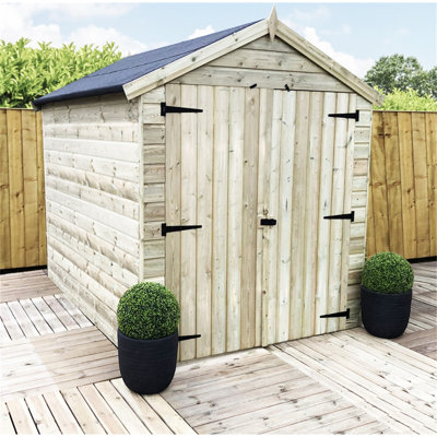 Treble 6 ft. W x 9 ft. D Solid Wood Garden Shed