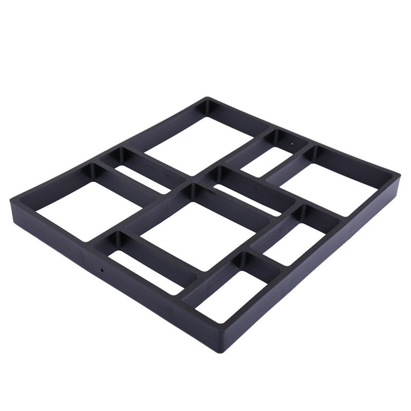 H 1,7 po x l 17,7 po x P 1,7 po Pavé de ciment en plastique, moules de fabrication de chemin en béton réutilisables, moulage de pavé de bricolage, noir