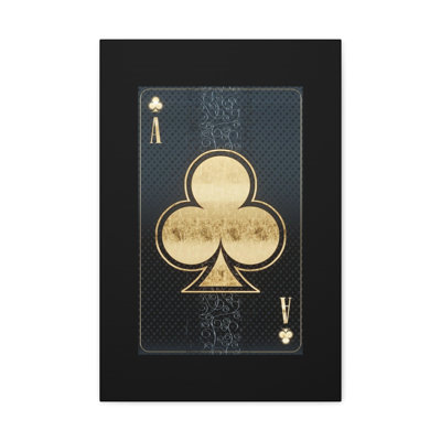 3D Casino Ace of Clubs Playing Card Canvas Wall Art