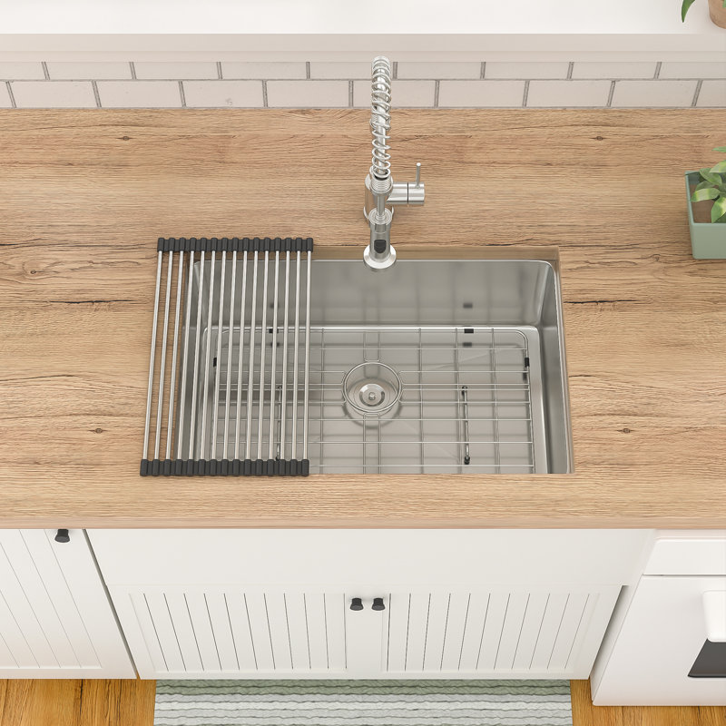 Évier de cuisine encastrable L 30 po x l 18 po avec accessoires