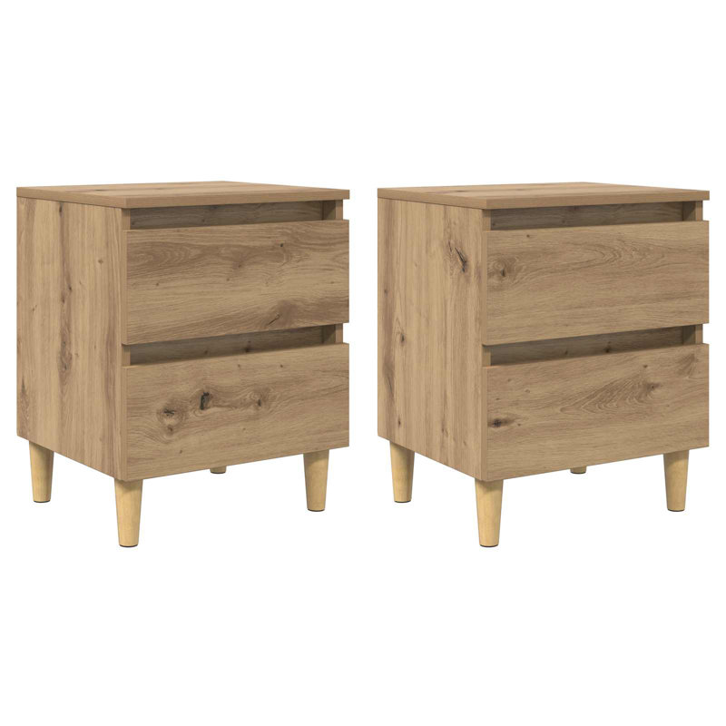 40cm W Manufactured Wood Bedside Table, Artisan Oak