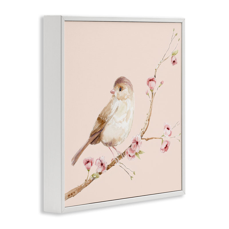Doux oiseau brun perché, estampe numérique, design par Lisa Wehmeyer, H 24 po x l 24 po