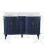 Meuble-lavabo double 54 po avec comptoir en marbre et lavabo en céramique-1140982339