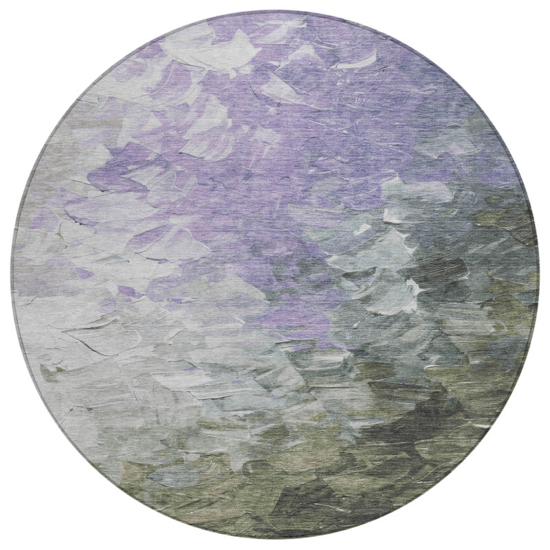 Braearis Lavender Washable Indoor-Outdoor Rug - LOOMLAN, 8' x 8'