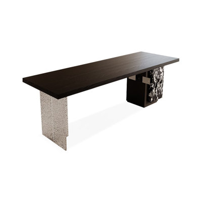 Black Rectangular Solid + Manufactured Wood + Acrylic desk