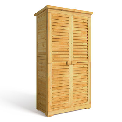 Aiho 63-Inch High Solid Wood Vertical Storage Shed