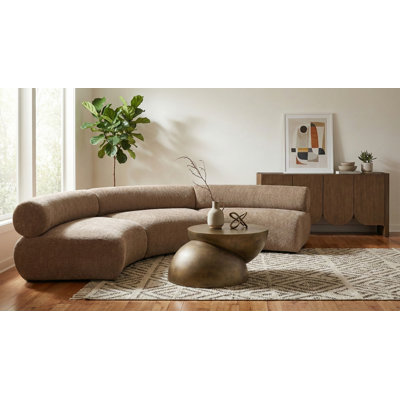 Bale 152" Chenille Fabric Upholstered 3 Pc. Modular Sectional