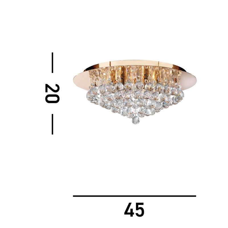 Kessler Glass Flush Mount, Gold