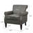 Enoks Traditional Upholstered Gray Faux Leather Armchair with Nailhead Trim-1236659945