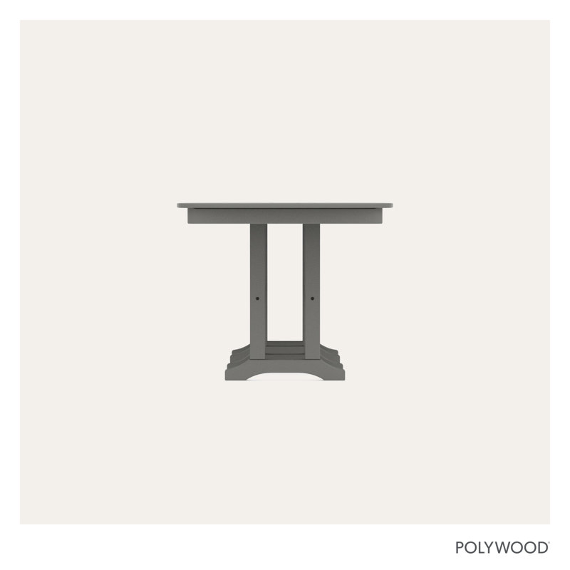 POLYWOOD Nautical Dining Table, 29" H x 71.5" L x 36.75" W, Slate