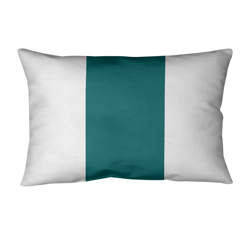 Housse de coussin lombaire Atlanta, Miami, Cyan foncé / blanc