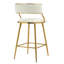 (ENSEMBLE de 2) tabourets de bar 26 po à hauteur de comptoir en velours côtelé avec dossier, base chromée dorée et repose-pieds (BEIGE)
