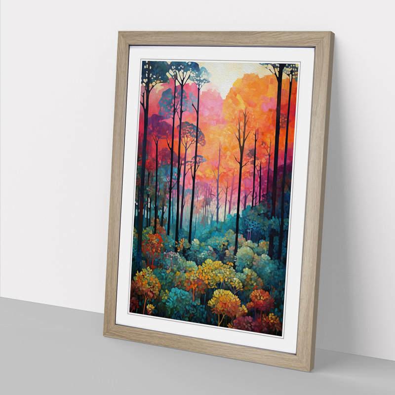 Single Picture Frame Print on Wood, 64cm H x 46cm W, Oak Framed