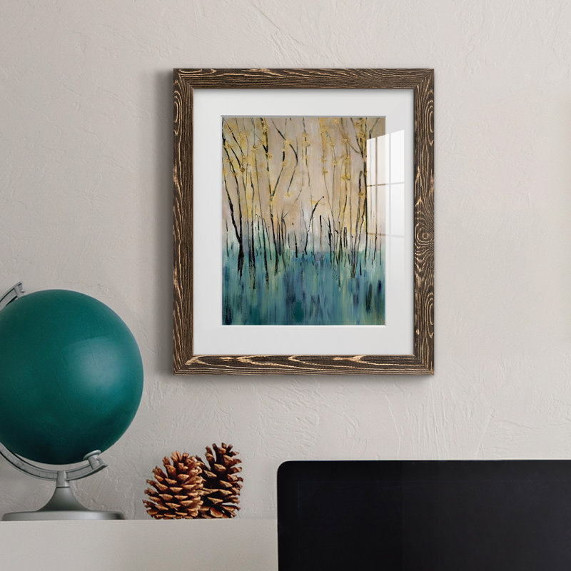Mountain Air - peinture encadrée, Encadré de bois de noyer, H 24 po x l 18 po x P 1,5 po