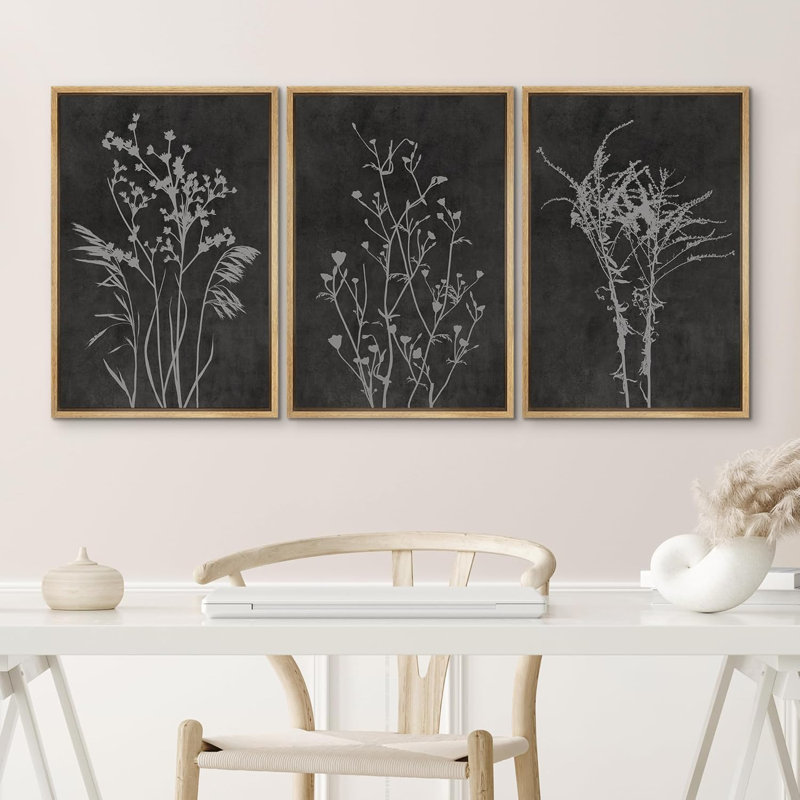 Minimal Botanical 3 - Pieces, Natural, 24" H x 48" W
