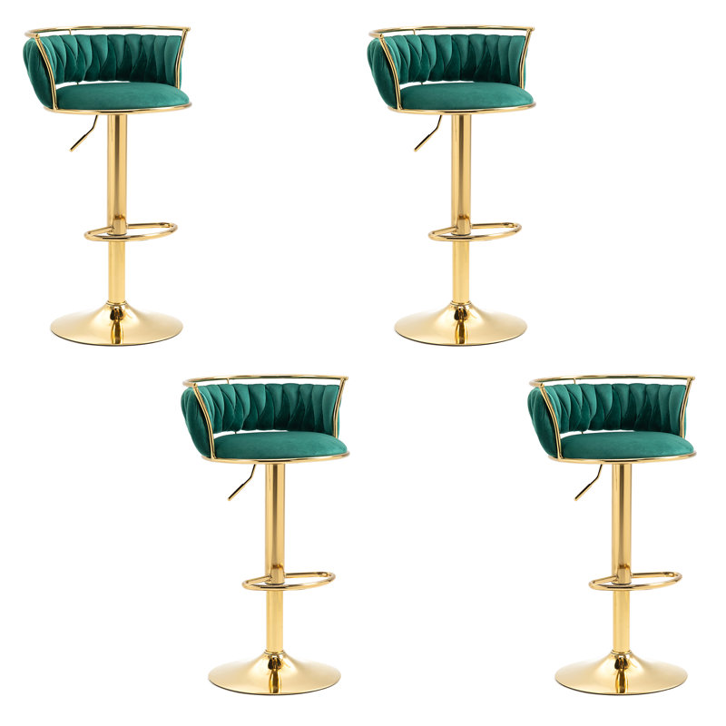 Tabouret de bar Christal, Or, Vert foncé