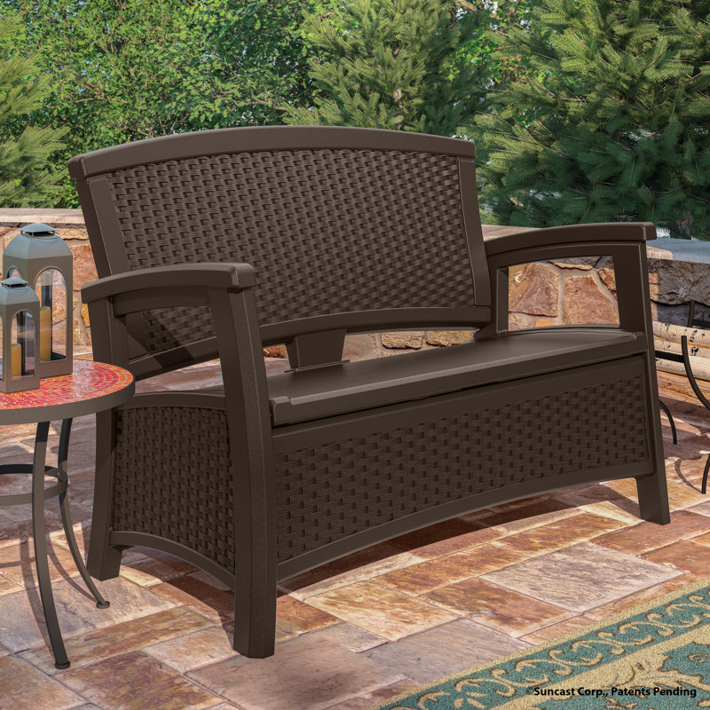 Elements 47'' Resin Outdoor Loveseat, Java