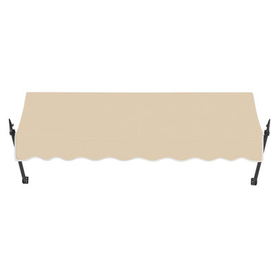 Awntech New Orleans Acrylic Fabric Fixed Awning with Iron Spear Arms