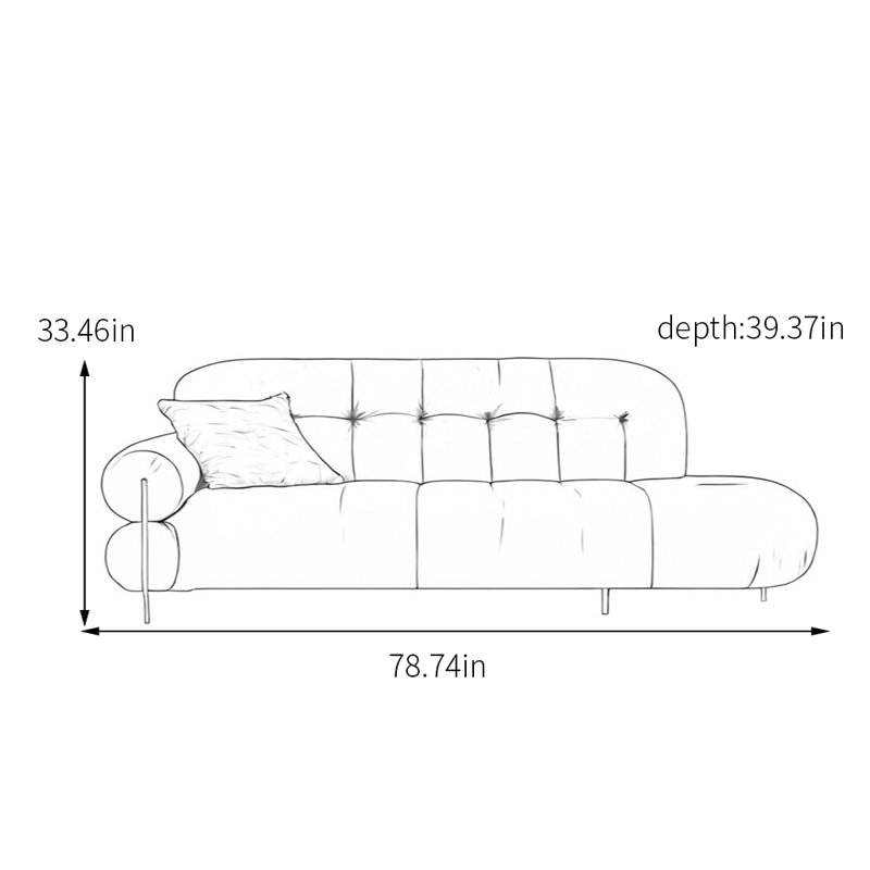Premium Faux Leather Chaise Lounge, Left Hand Facing