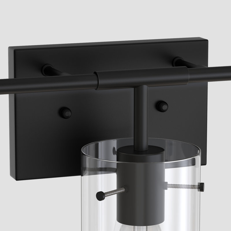 Éclairage de meuble-lavabo à intensité variable avec abat-jour en verre transparent, 10.8" H x 17.71" W x 5.62" D, 3