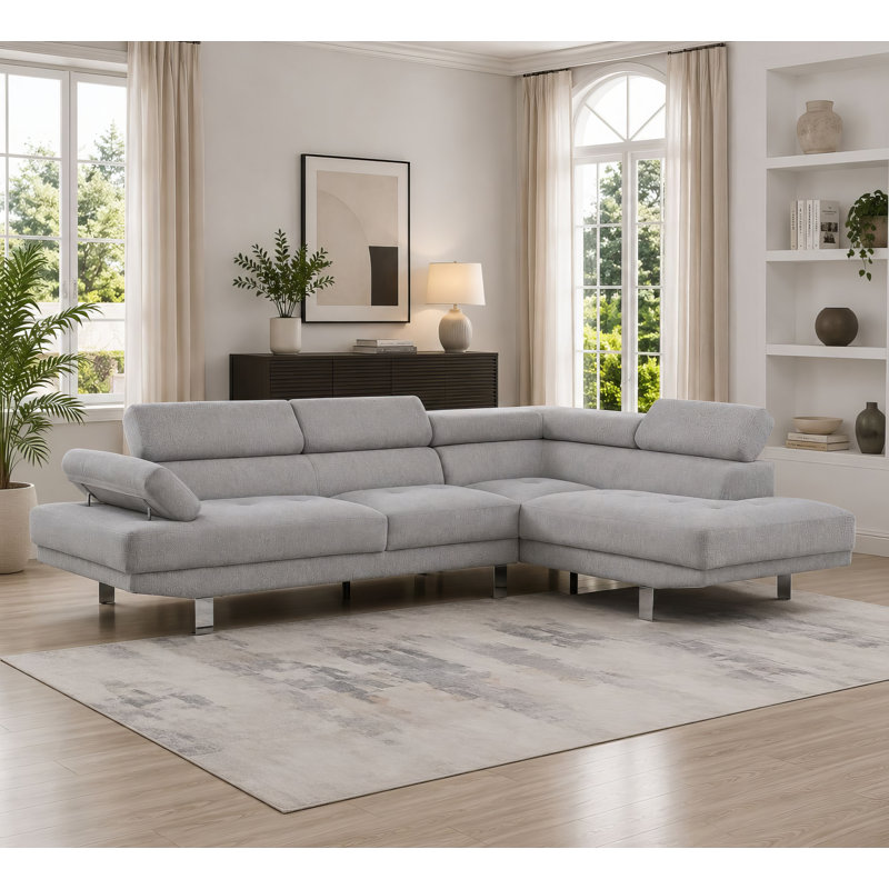 Canapé modulaire en lin XF Milton Grey, Lin gris