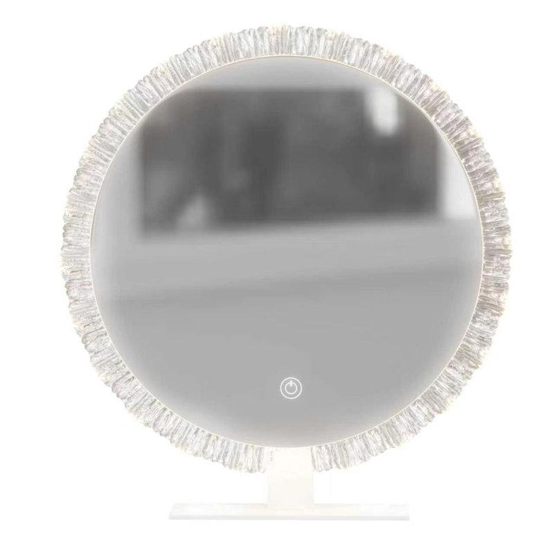 Miroir de maquillage à DEL Crystal Edge avec éclairage à intensité variable 3 couleurs