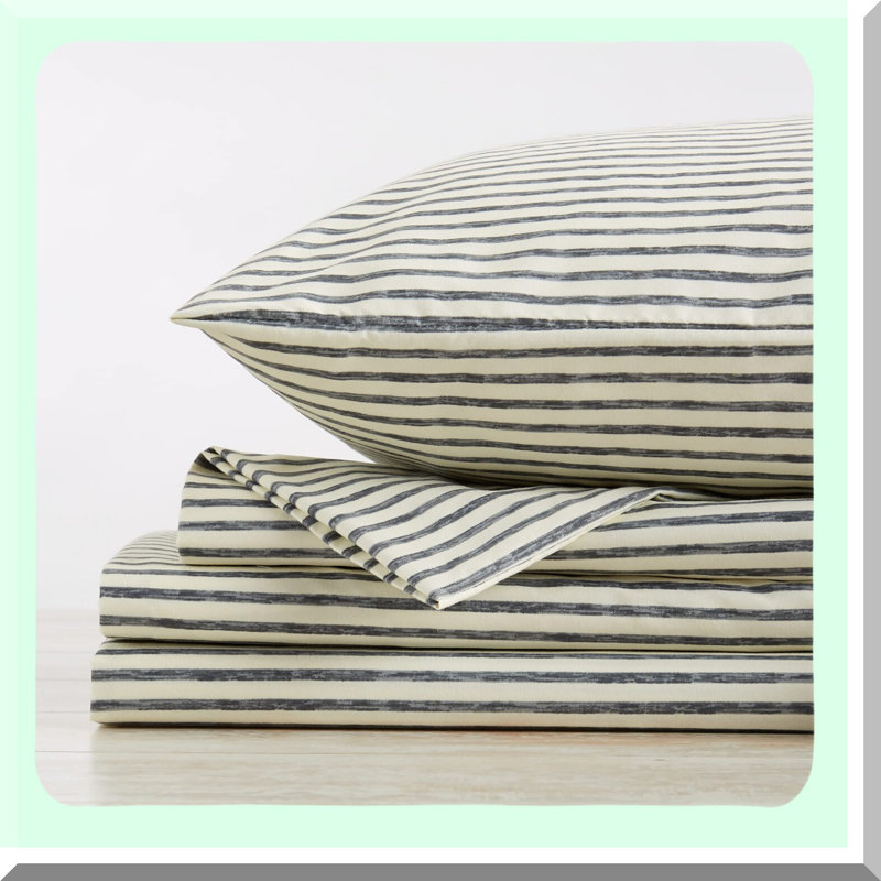 UltraSoft Stripe Microfiber Bedding Set - Wrinkle Free 4-Piece Sheet Set with Pillowcases - All Season Brushed Bed Sheets - Dark Grey Comfort Collection